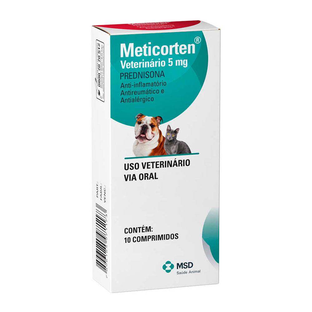 Meticorten 5mg Para Cães e Gatos com 10 comprimidos