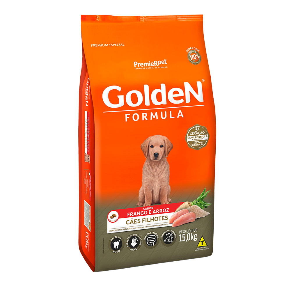 Ração Golden Fórmula Cães Filhotes Frango e Arroz 15kg
