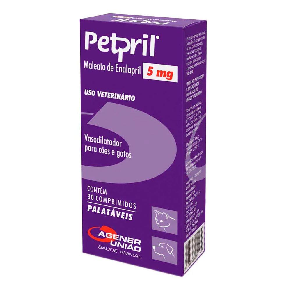 Petpril 5mg Para Cães e Gatos Agener União 30 Comprimidos
