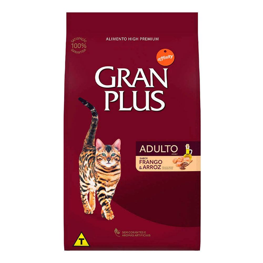 Ração GranPlus Gatos Adultos Sabor Frango e Arroz - 10,1kg