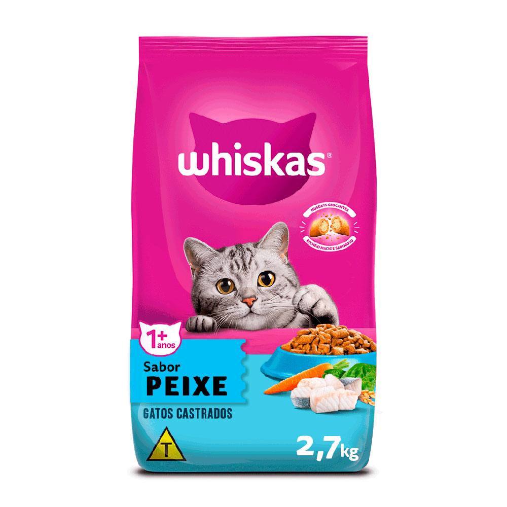 Ração Whiskas Gatos Adultos Castrados Peixe 2,7kg