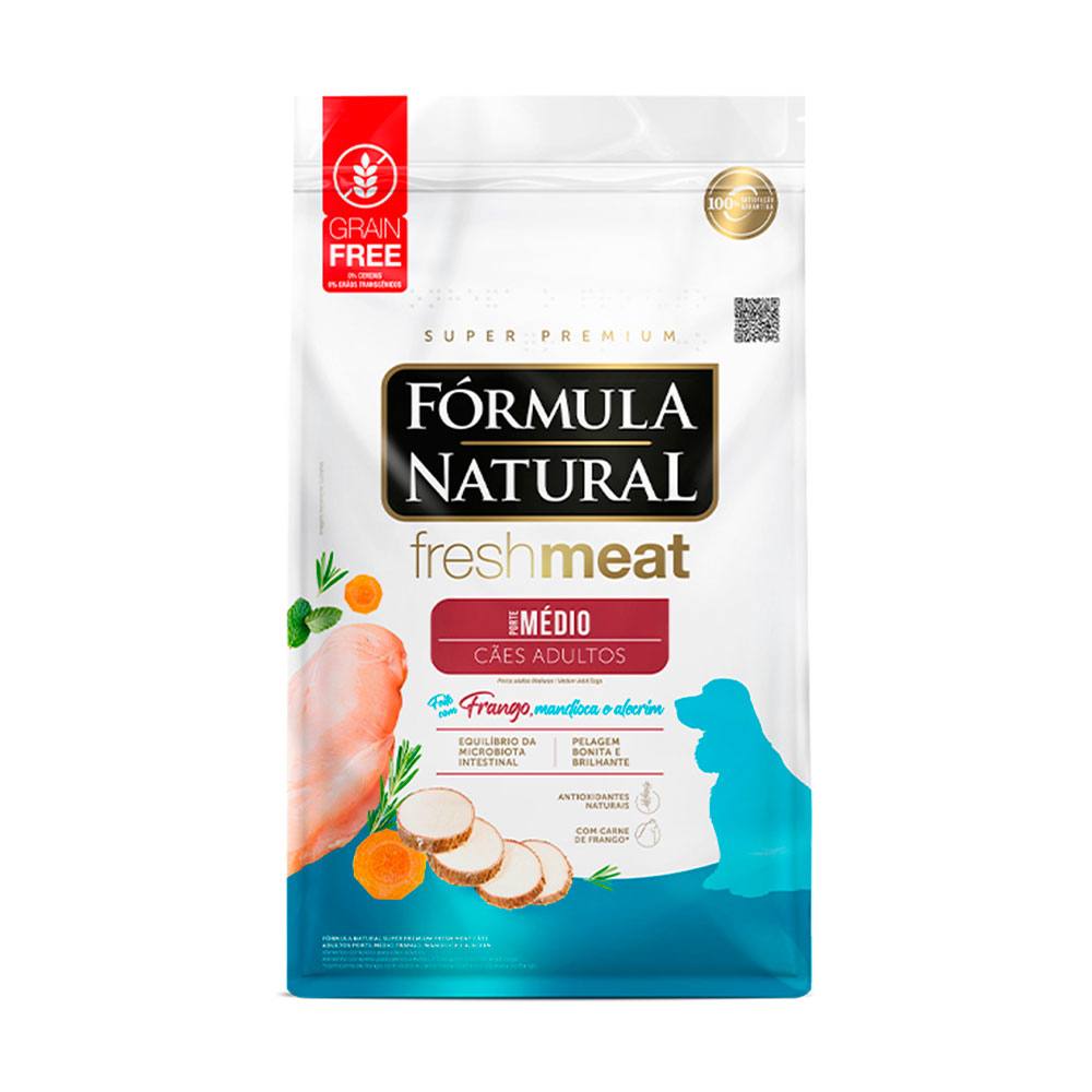 Ração Fórmula Natural FreshMeat Cães Adultos Porte Médio Frango 12kg