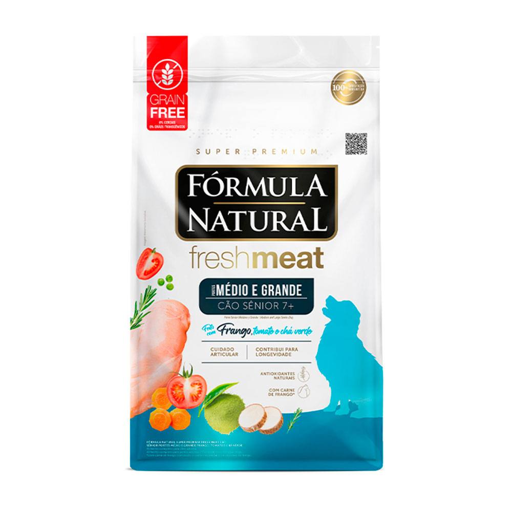 Ração Fórmula Natural Freshmeat Cães Sênior Porte Médio e Grande Frango 2,5kg
