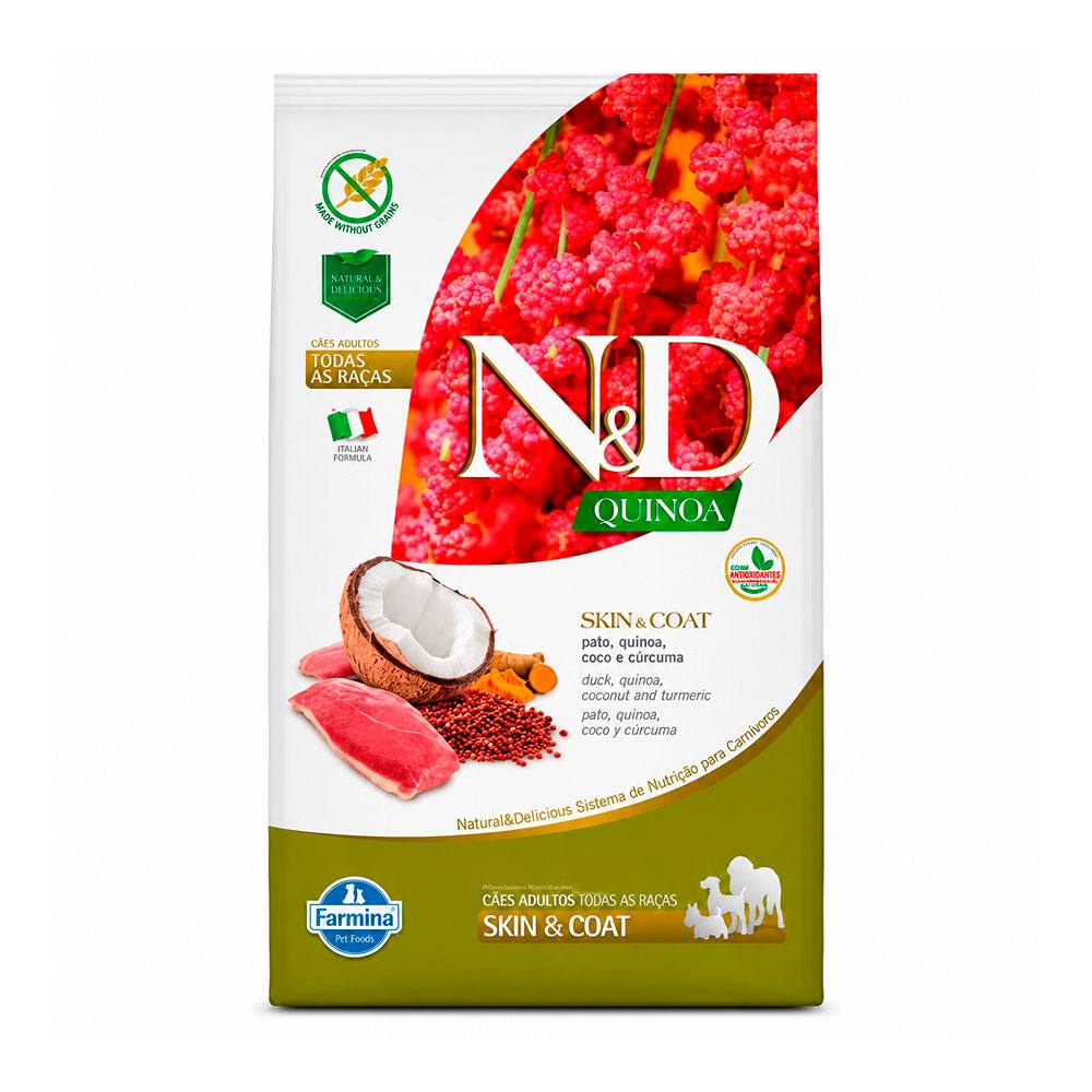 Ração Farmina N&D Quinoa Cães Adultos Skin e Coat Sabor Pato 2,5kg
