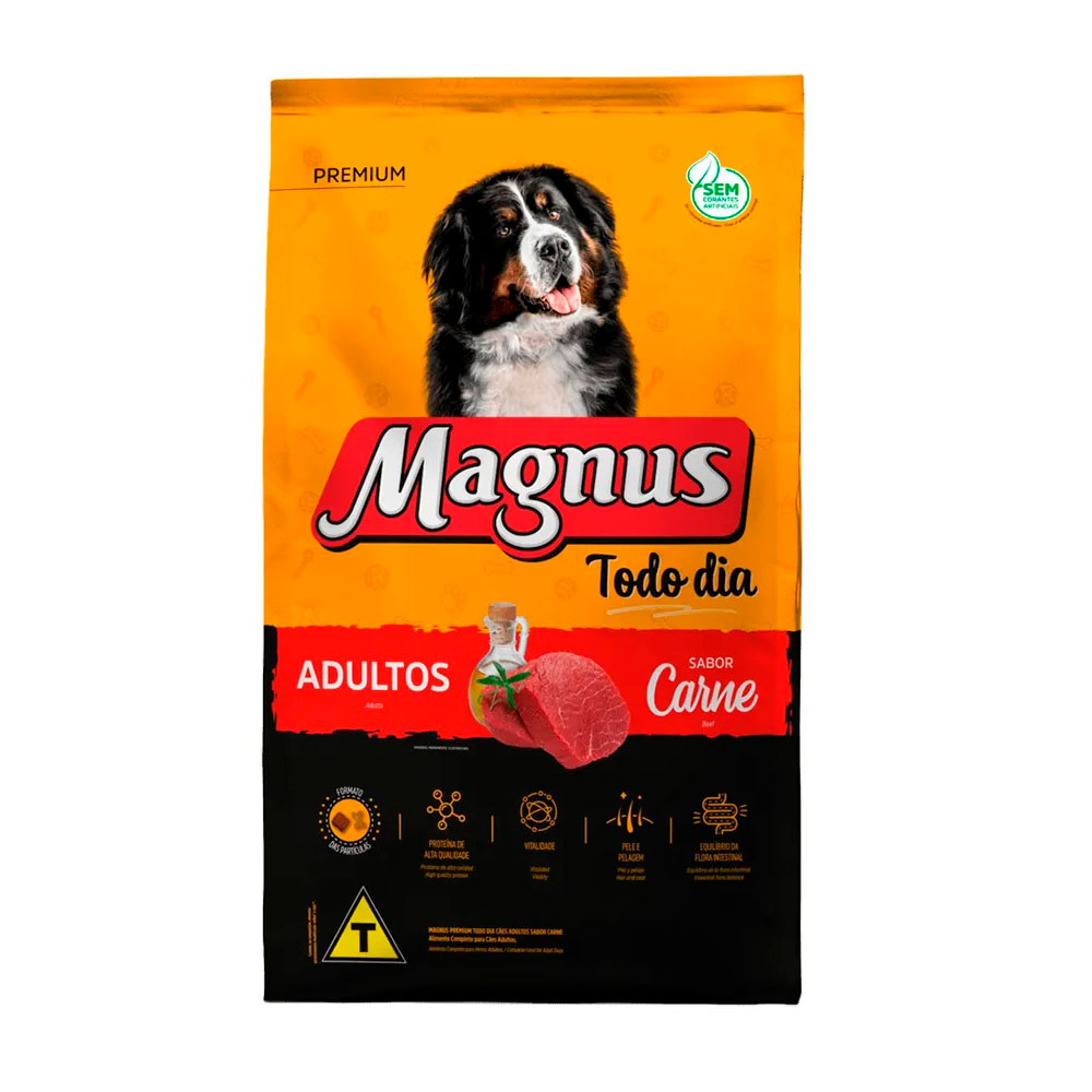 Ração Magnus Todo Dia para Cães Adultos Sabor Carne 20kg