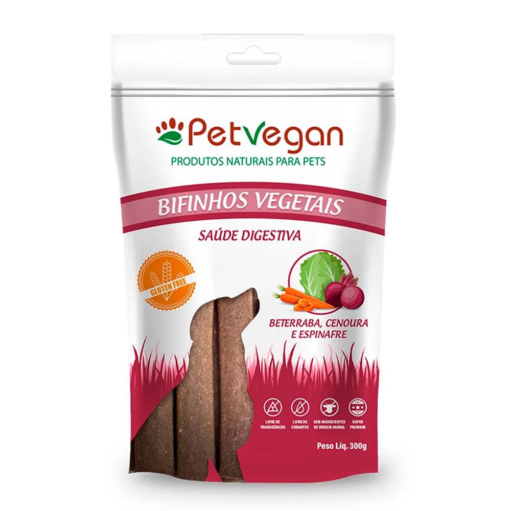 Bifinho PetVegan para Cães - Saúde Digestiva Sabor Cenoura, Beterraba e Espinafre 300g