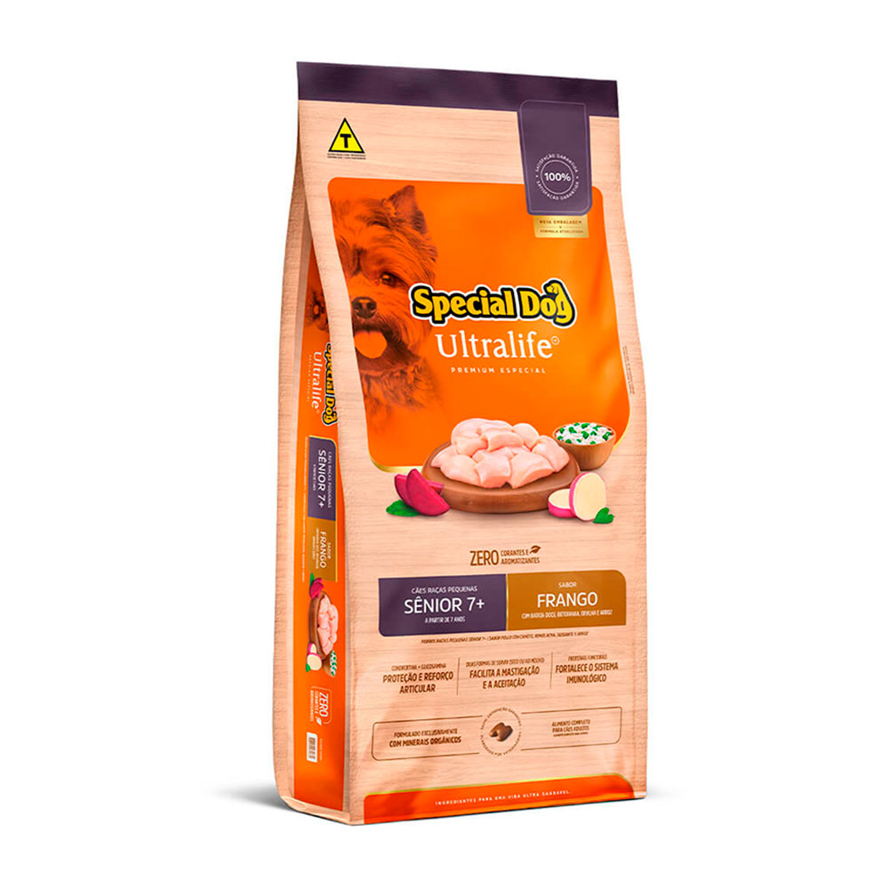 Ração Special Dog Ultralife Para Cães Sênior Raças Pequenas Frango e Arroz 3kg