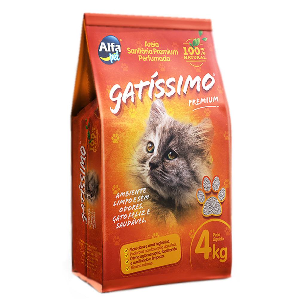Areia Higiênica Gatíssimo Para Gatos Perfumada 4kg