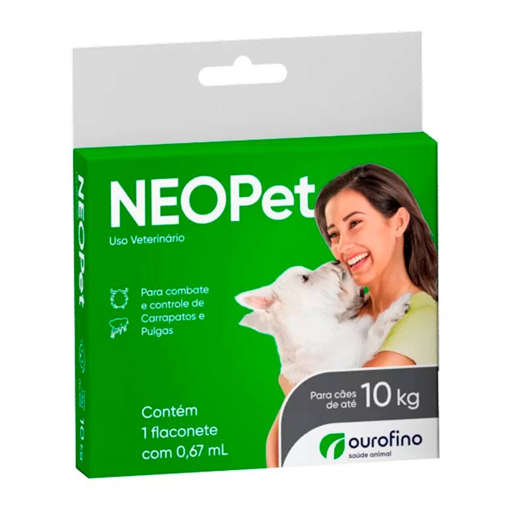 Antipulgas e Carrapatos NeoPet Para Cães Até 10kg Ourofino 1 Pipeta