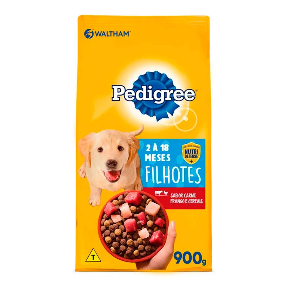 Ração Pedigree Para Cães Filhotes Raças Médias e Grandes Carne, Frango e Cereais 900g