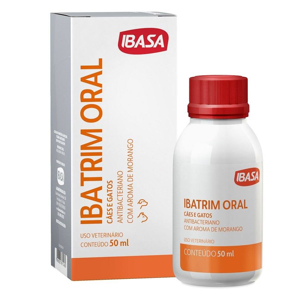 Antibacteriano Oral Ibasa Ibatrim para Cães e Gatos 50ml