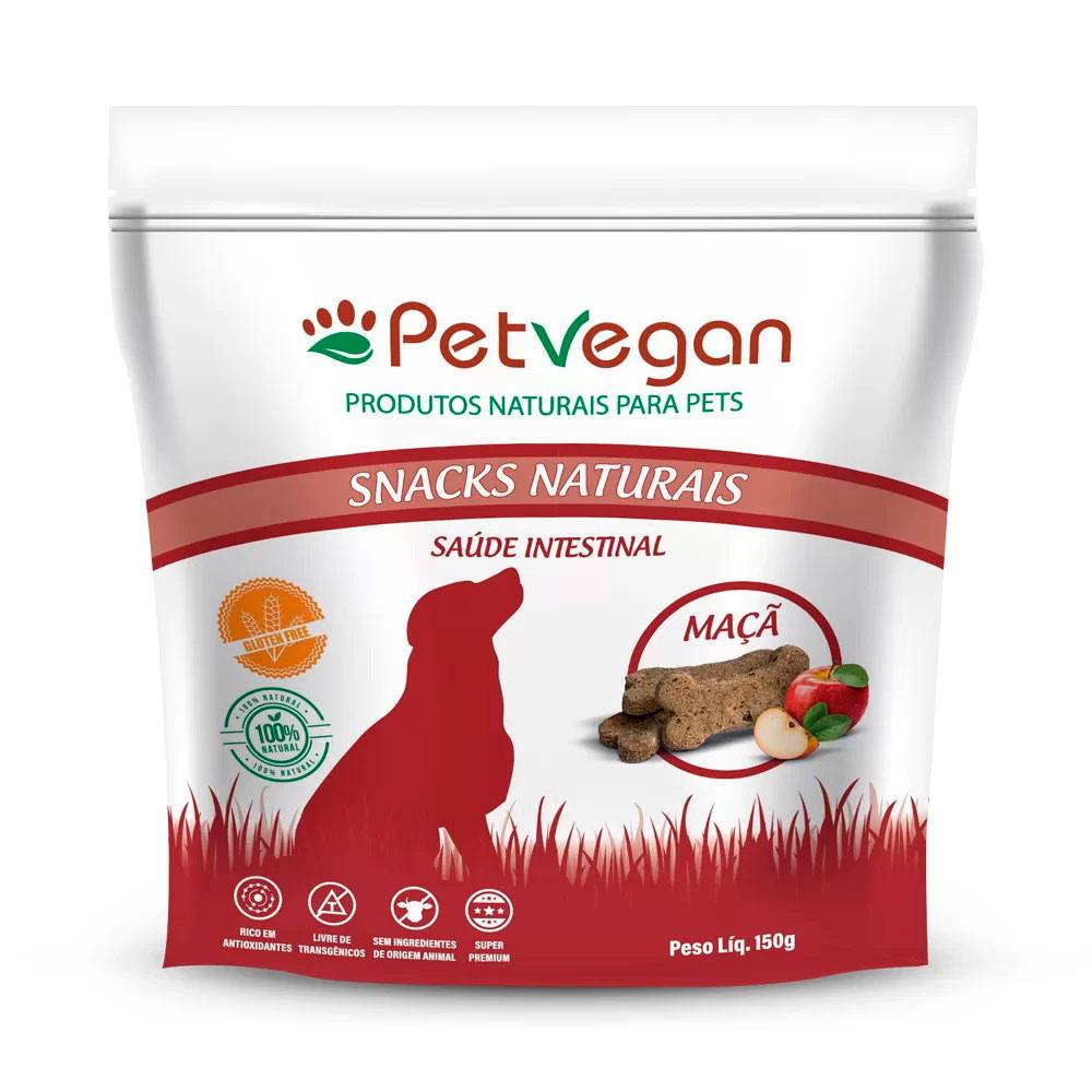 Petisco Snack PetVegan Saúde Digestiva Para Cães Maçã 150g