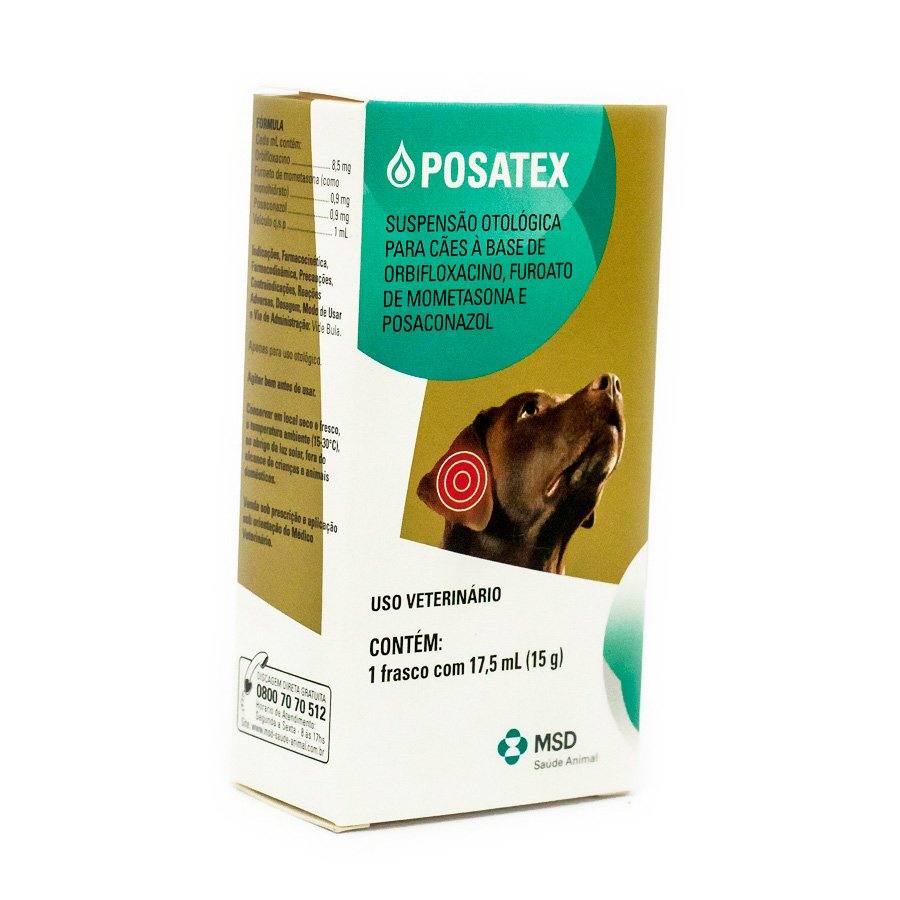 Posatex Anti-Inflamatório Suspensão Otológica Cães MSD 17,5mL