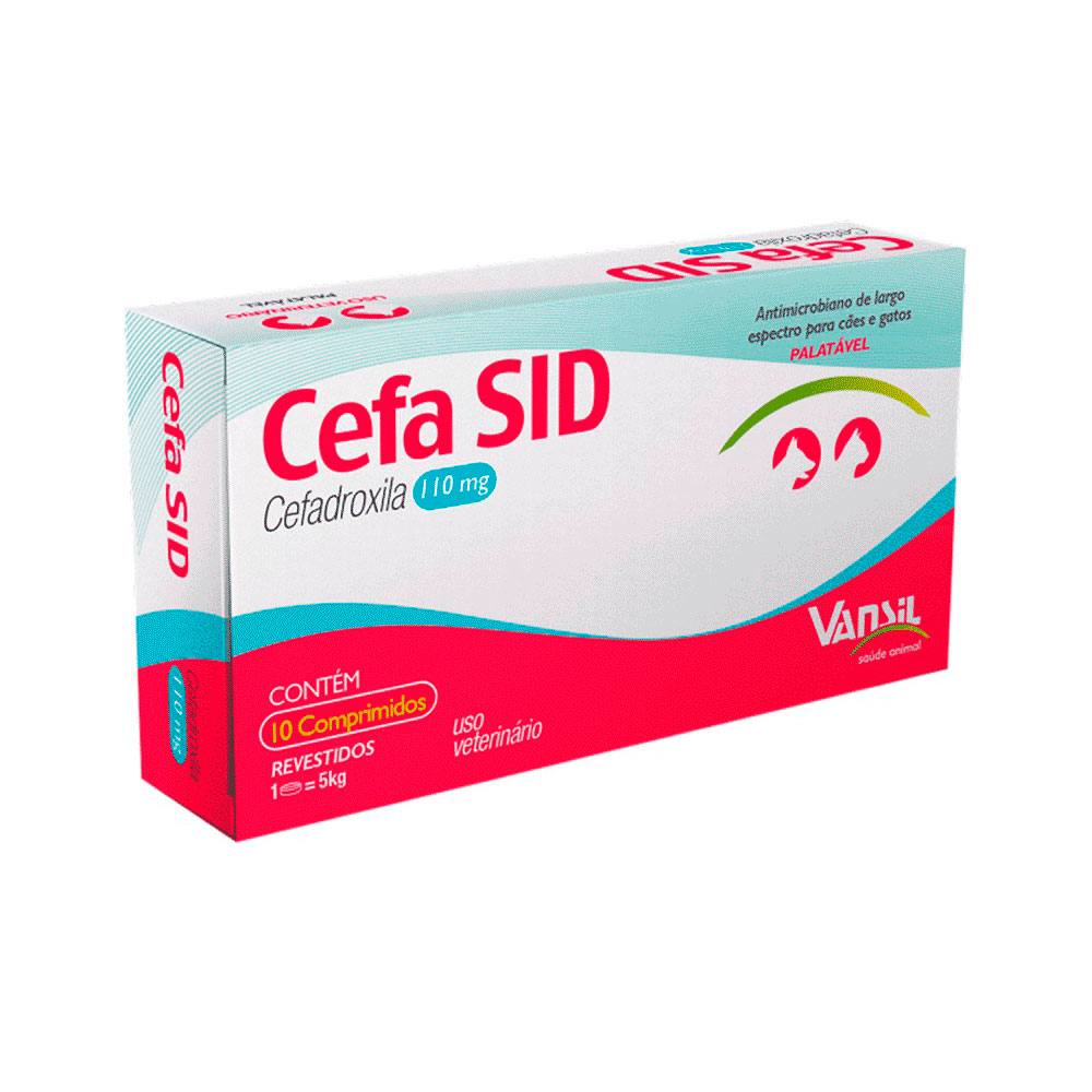 Cefa Sid 110mg Antimicrobiano Para Cães e Gatos 10 Comprimidos