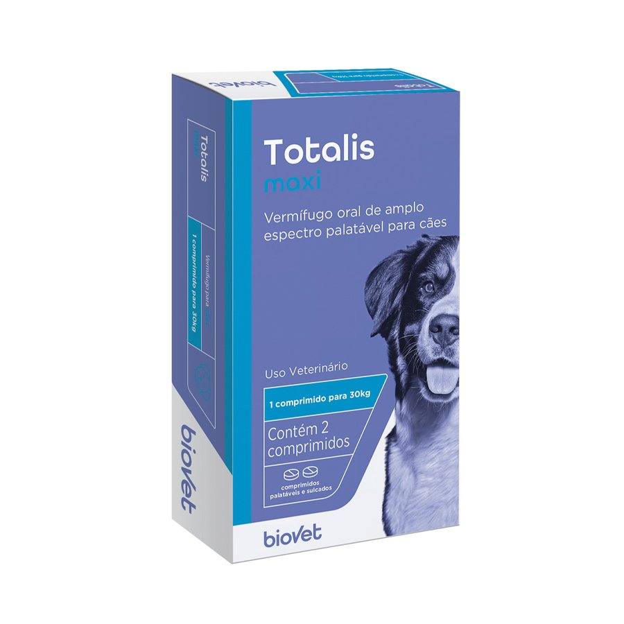 Vermífugo Totalis Maxi para Cães Biovet com 2 Comprimidos