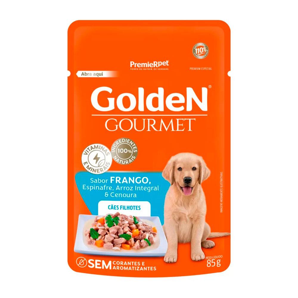 Ração Úmida Golden Gourmet Cães Filhotes Frango 85g