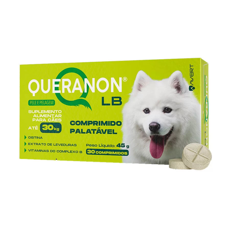 Suplemento Alimentar Avert Queranon LB Para Cães 30 Comprimidos