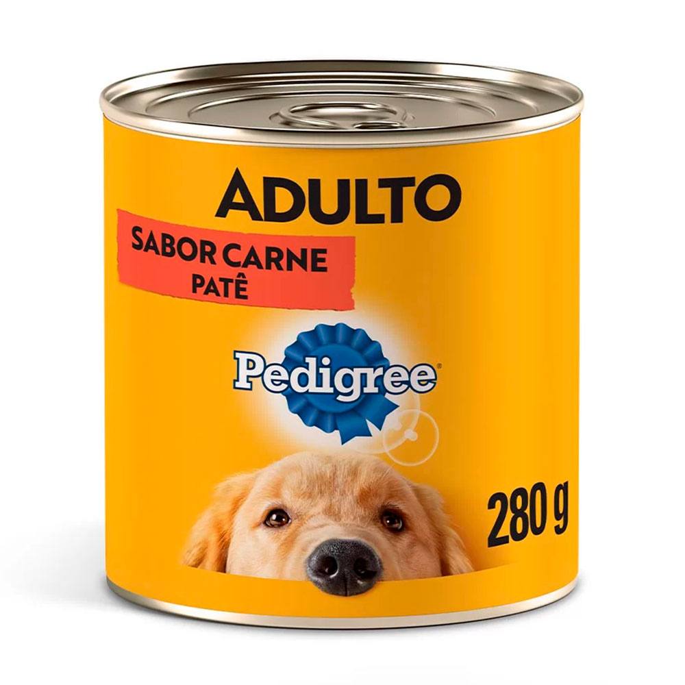 Ração Úmida Pedigree Lata Cães Adultos Patê de Carne 280g