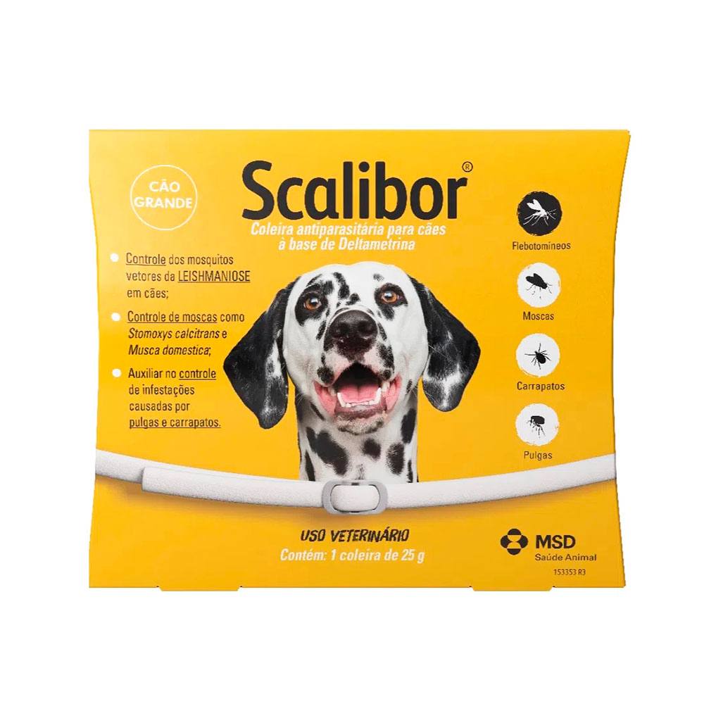 Coleira Antipulgas Scalibor Cães Grandes 65cm