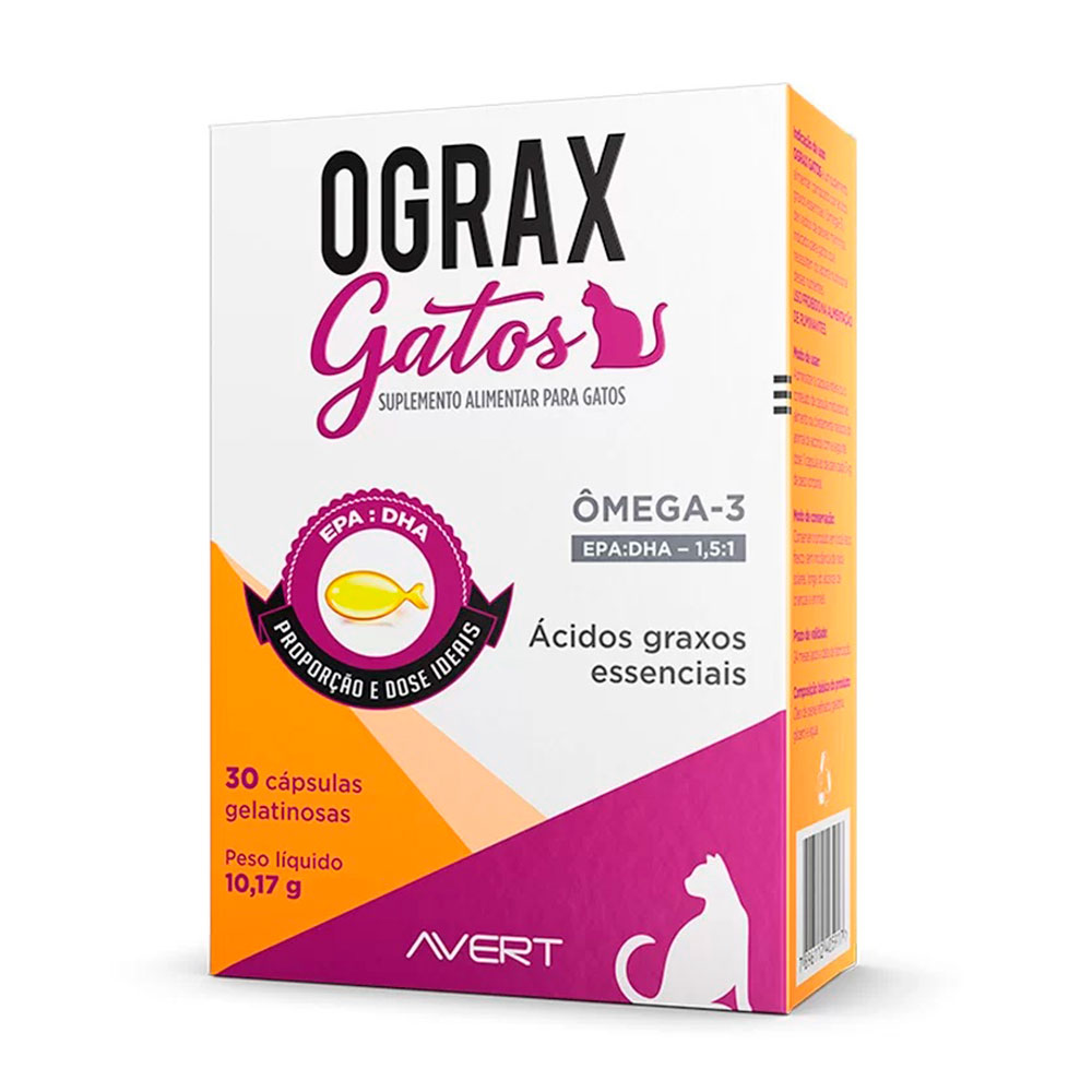 Suplemento Ograx Para Gatos Avert 30 Cápsulas