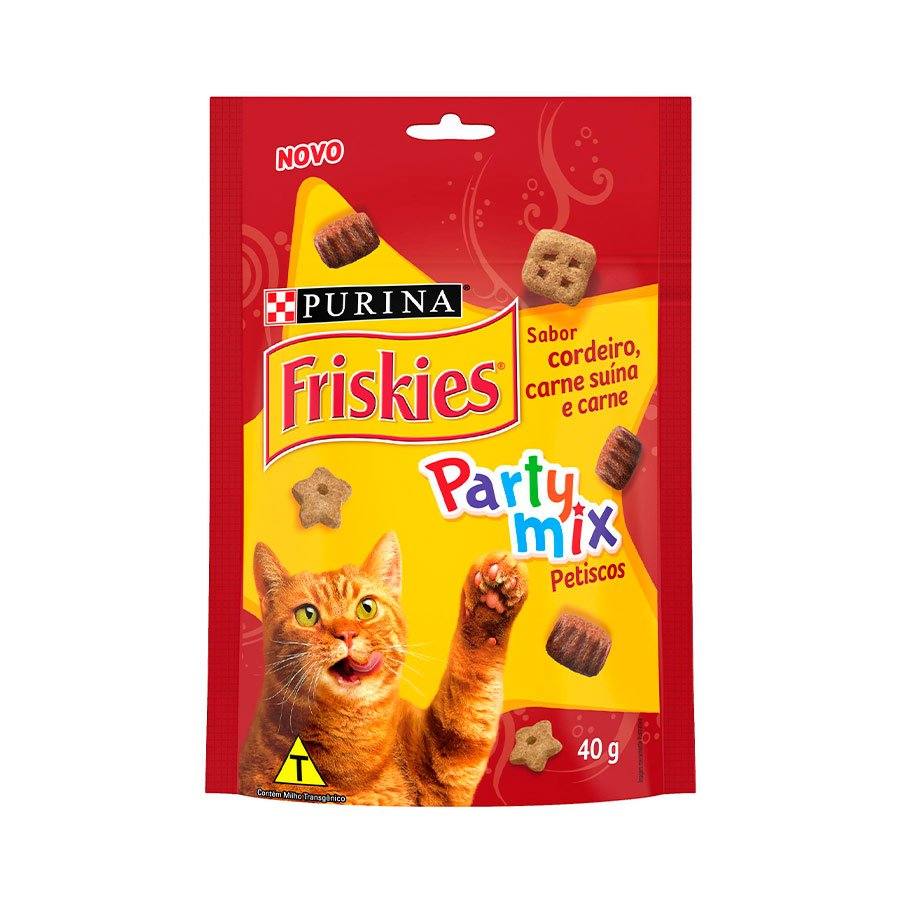 Petisco Friskies Gatos Adultos Cordeiro, Carne Suína e Carne 40g