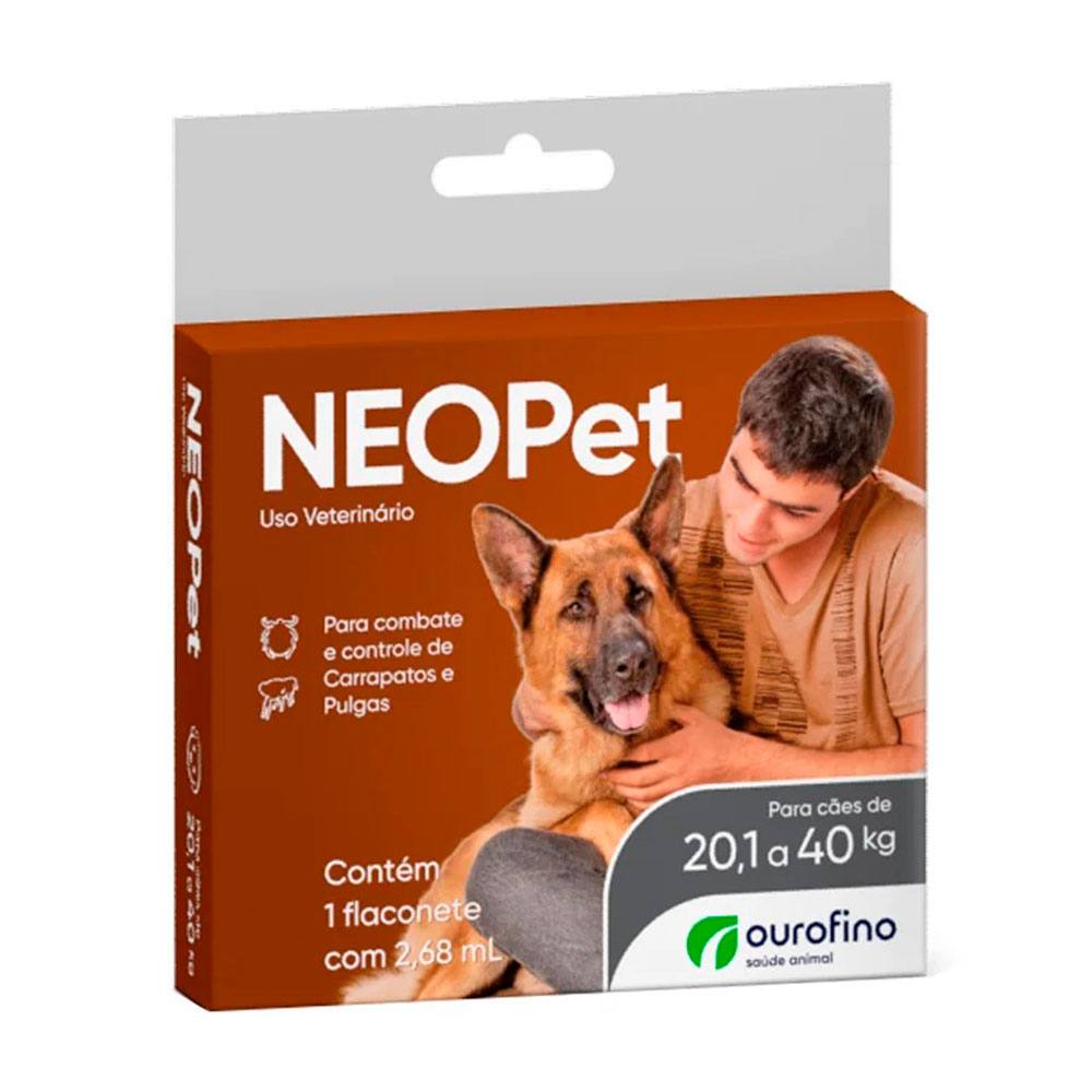 Antipulgas e Carrapatos NeoPet Para Cães De 20,1 Até 40kg Ourofino 1 Pipeta