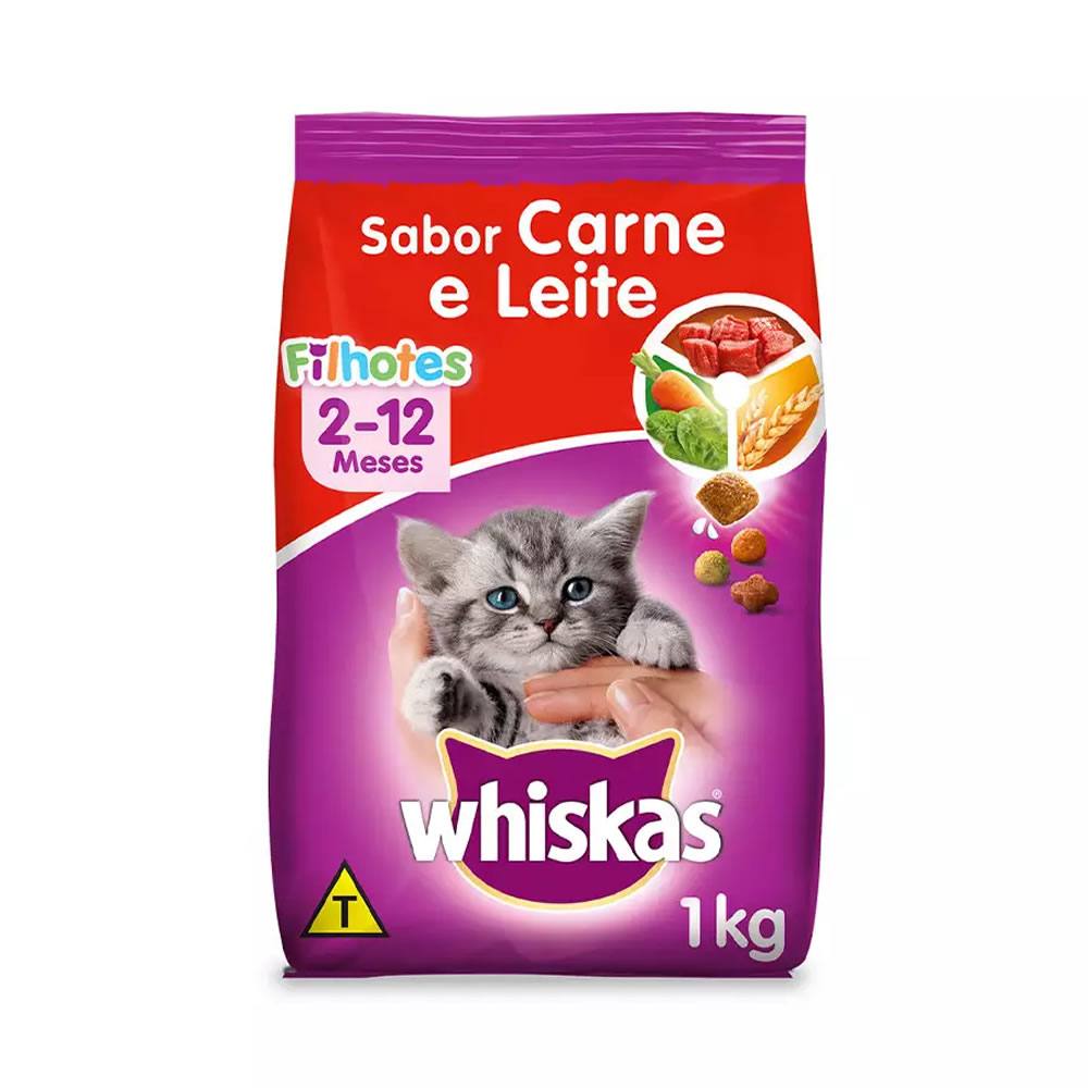 Ração Whiskas Gatos Filhotes Carne E Leite 1kg