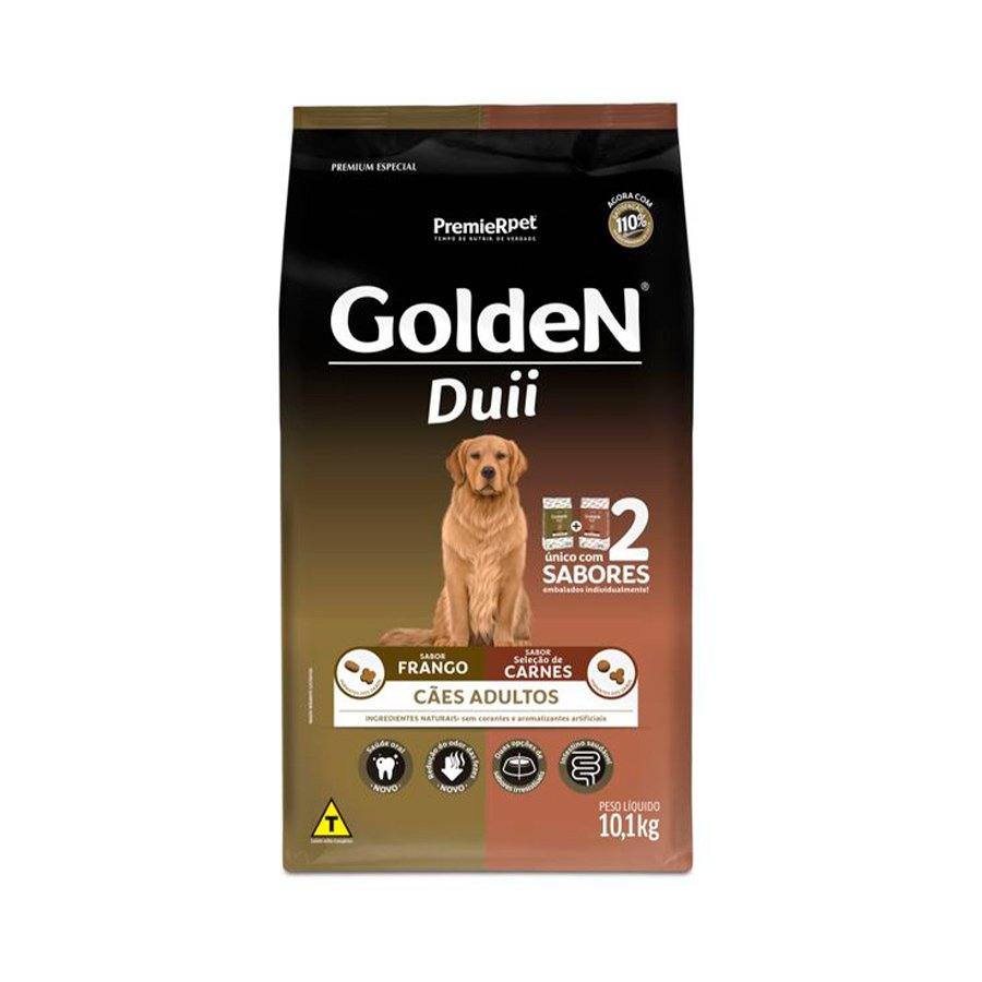 Ração Golden Duii Para Cães Adultos Sabor Frango E Carne - 10,1kg