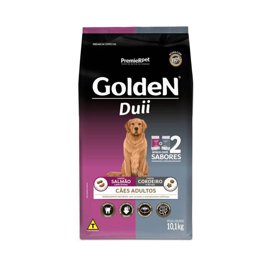 Ração Golden Duii Para Cães Adultos Sabor Salmão Com Ervas E Cordeiro Com Arroz - 10,1kg