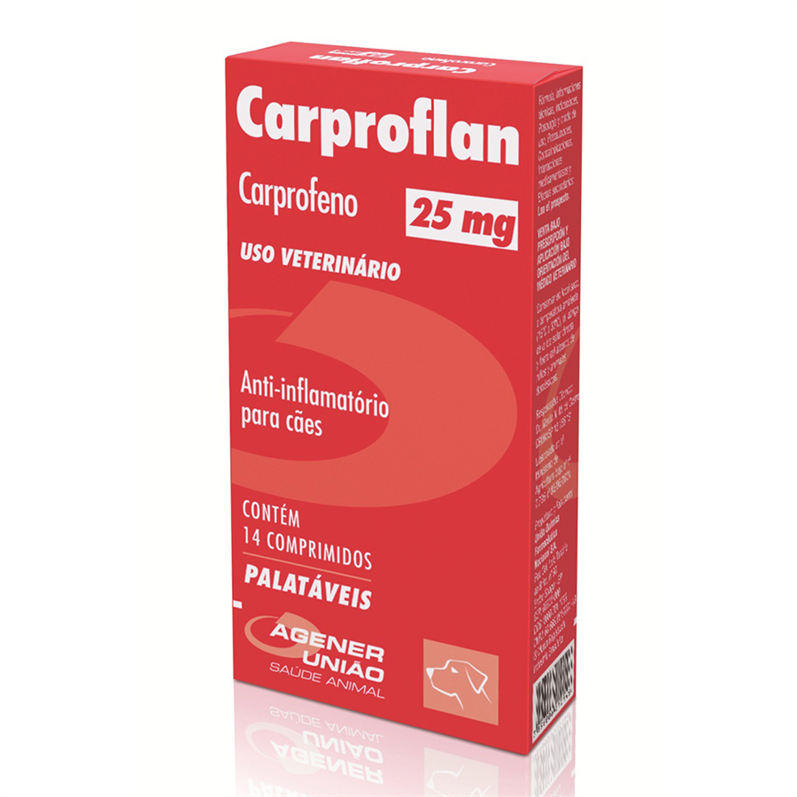 Carproflan 25mg Anti-inflamatório Agener União com 14 Comprimidos