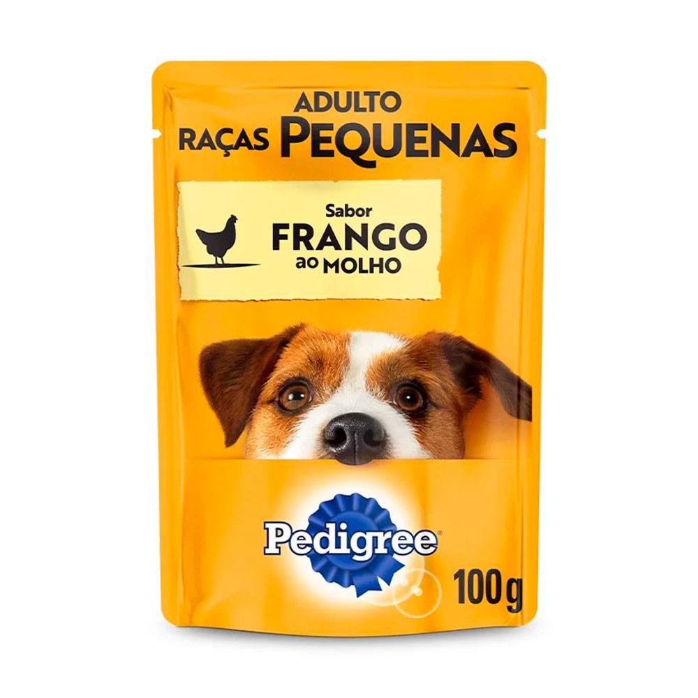 Ração Úmida Pedigree Sachê Cães Adultos Raças Pequenas Frango ao Molho 100g