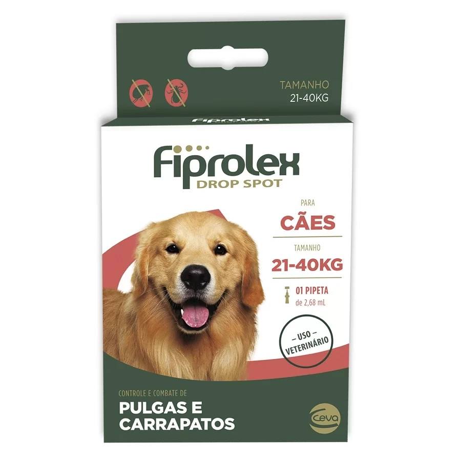 Fiprolex Drop Spot Antipulgas e Carrapatos Cães 21 A 40kg