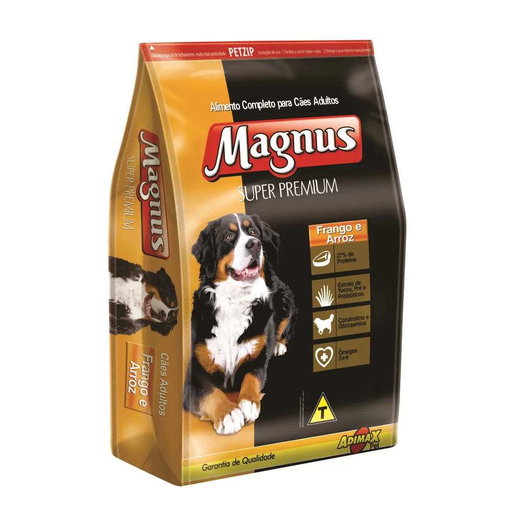Ração Magnus Super Premium Para Cães Adultos Sabor Frango E Arroz 15kg