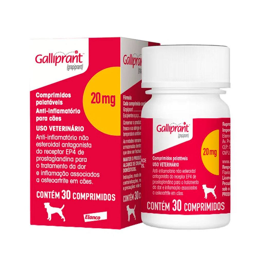 Galliprant 20mg Anti-Inflamatório Elanco 30 Comprimidos