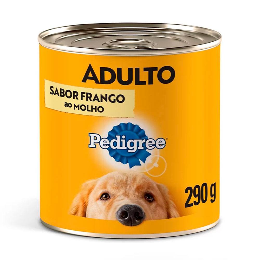 Ração Úmida Pedigree Lata Cães Adultos Frango ao Molho 290g