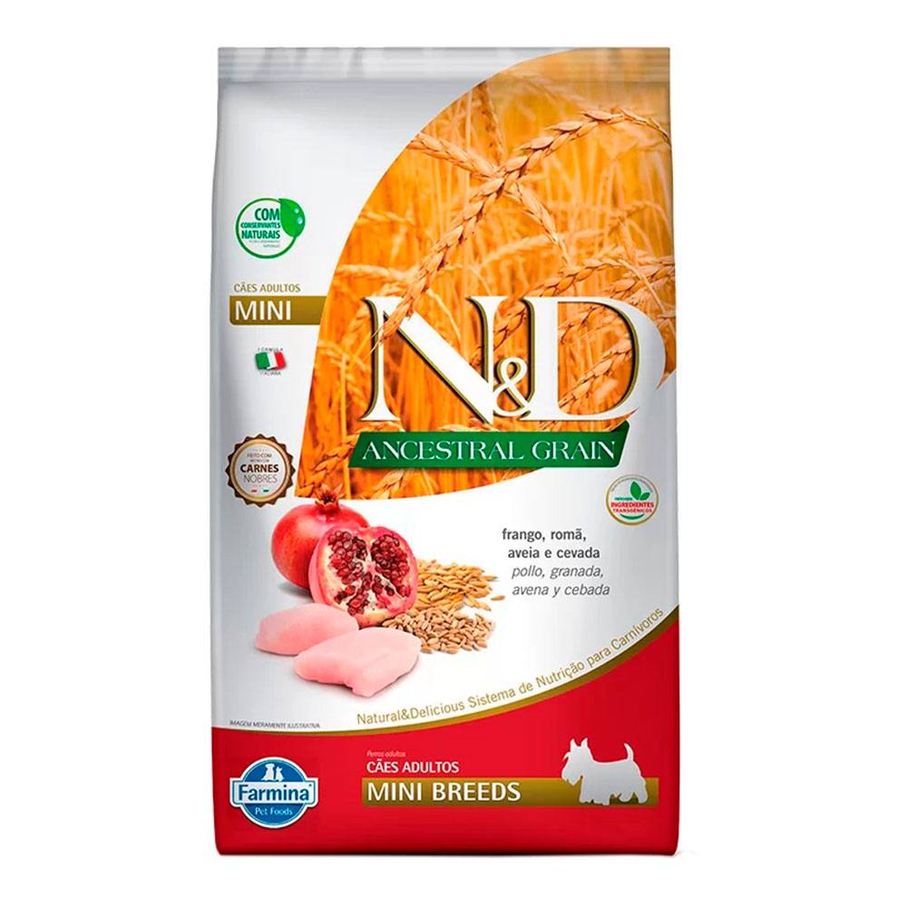 Ração Farmina N&D Ancestral Grain Cães Adultos Raças Mini Sabor Frango - 2,5kg