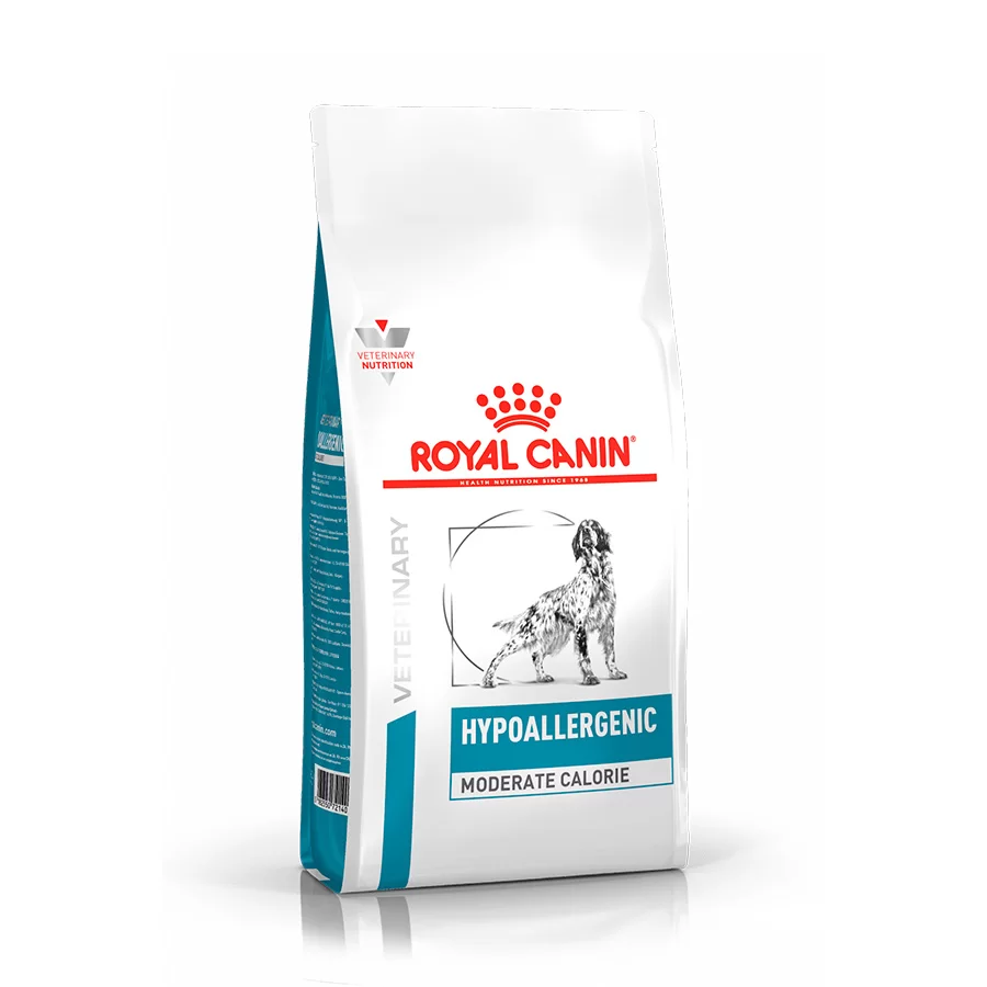Ração Royal Canin Veterinary Hypoallergenic Moderate Calorie Cães Adultos 2kg