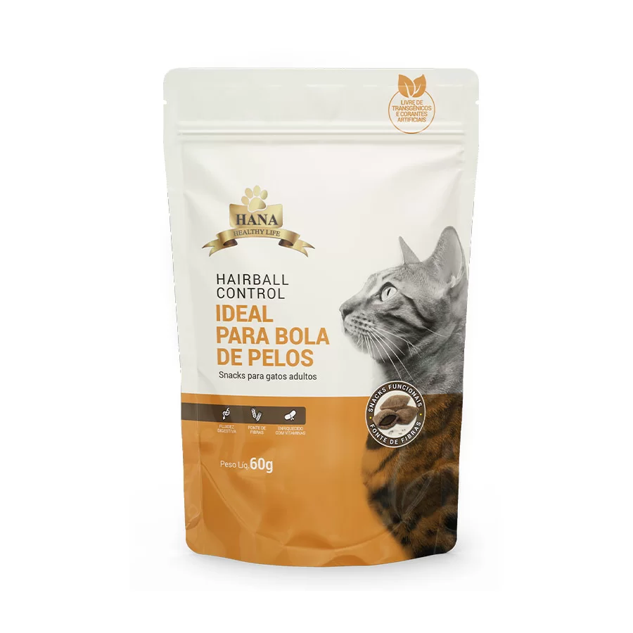 Petisco Snack Hana Nuggets Healthy Life Para Gatos - Hairball Control 60g