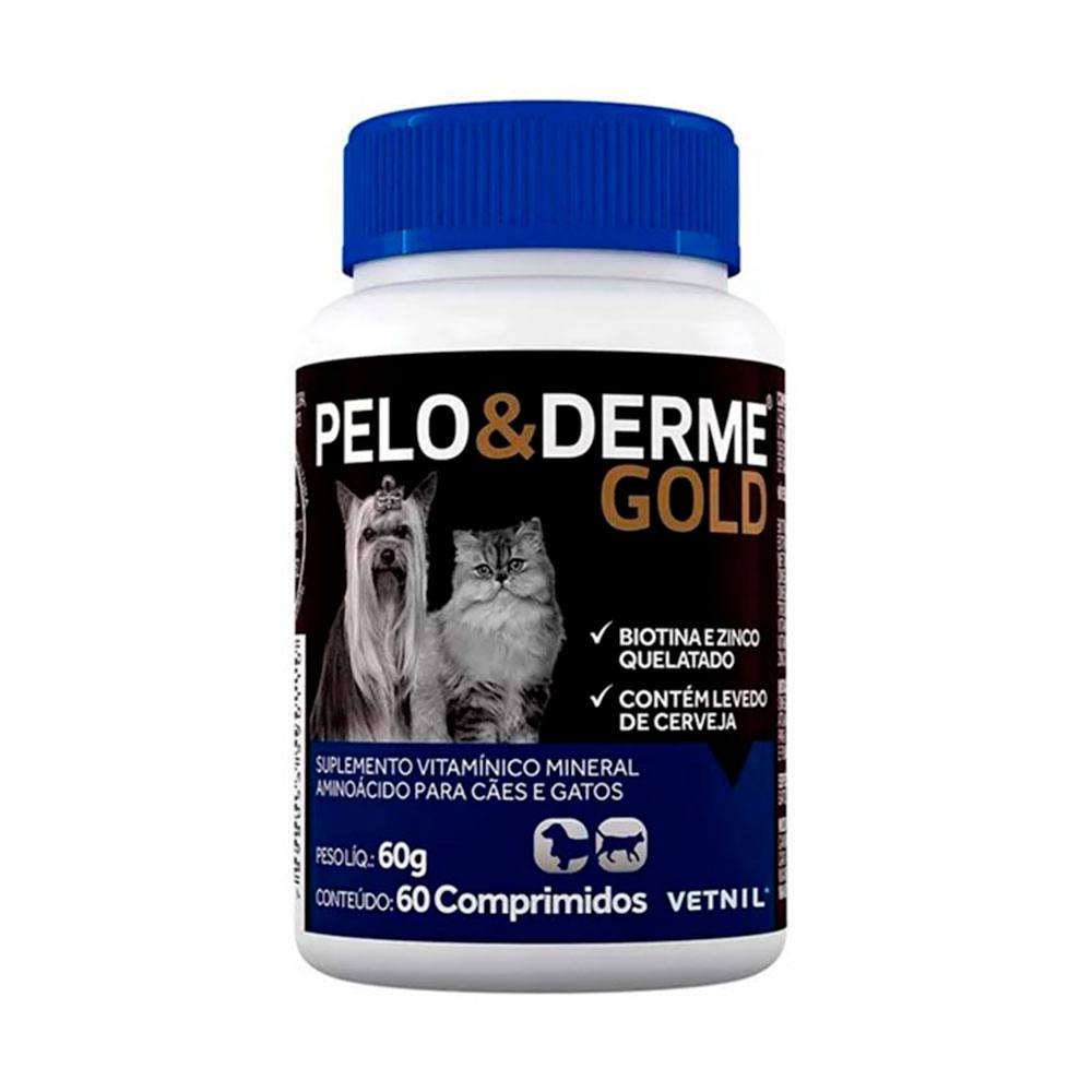 Suplemento Pelo & Derme Gold Vetnil 60 Comprimidos
