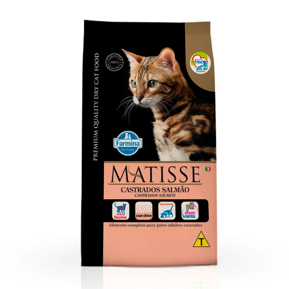 Ração Farmina Matisse Gatos Adultos Castrados Sabor Salmão - 2kg