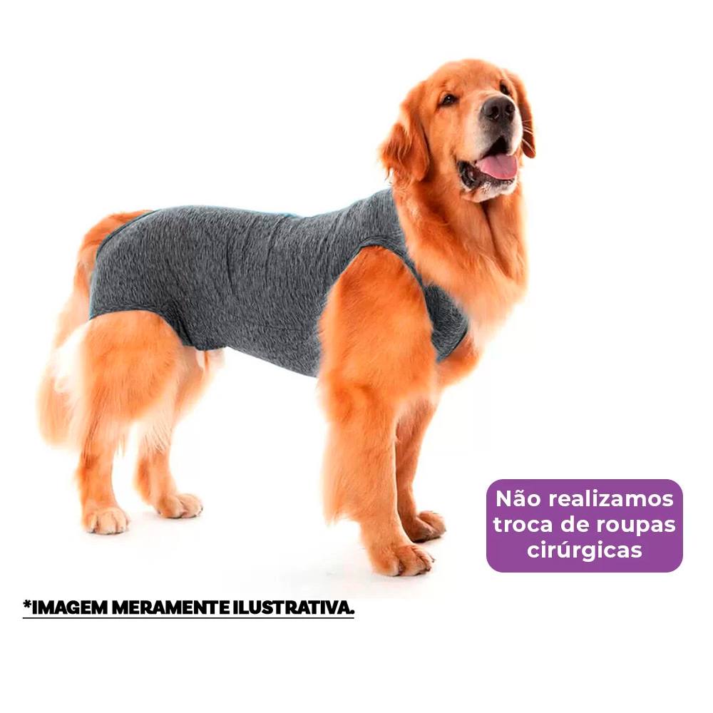 Roupa Pós-Cirúrgica Pet Gaby Suplex Cinza Mescla - Tam.04