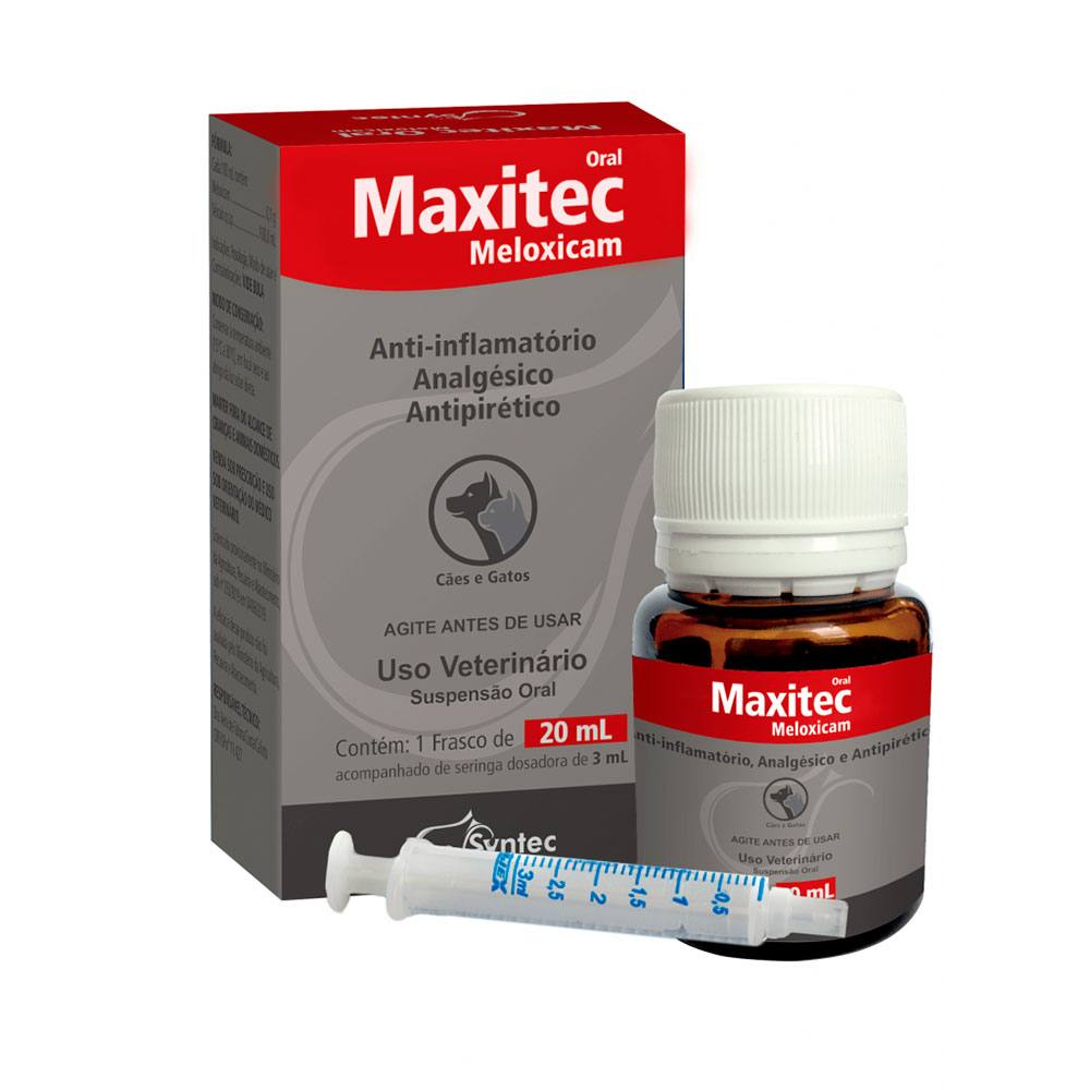 Maxitec Oral Meloxicam Anti-Inflamatório Para Cães e Gatos Syntec 20mL