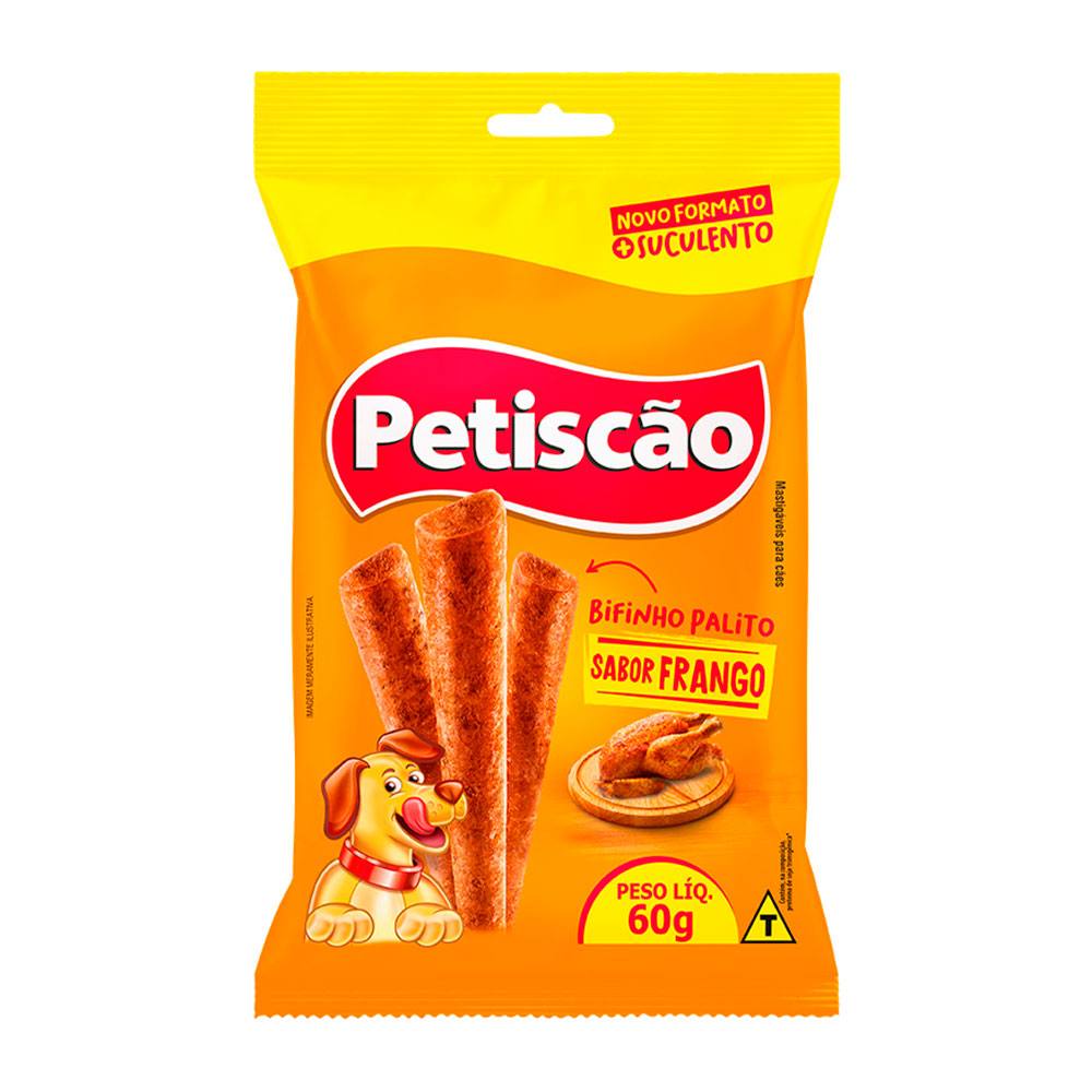 Bifinho Petiscão Palito Para Cães Sabor Frango 60g