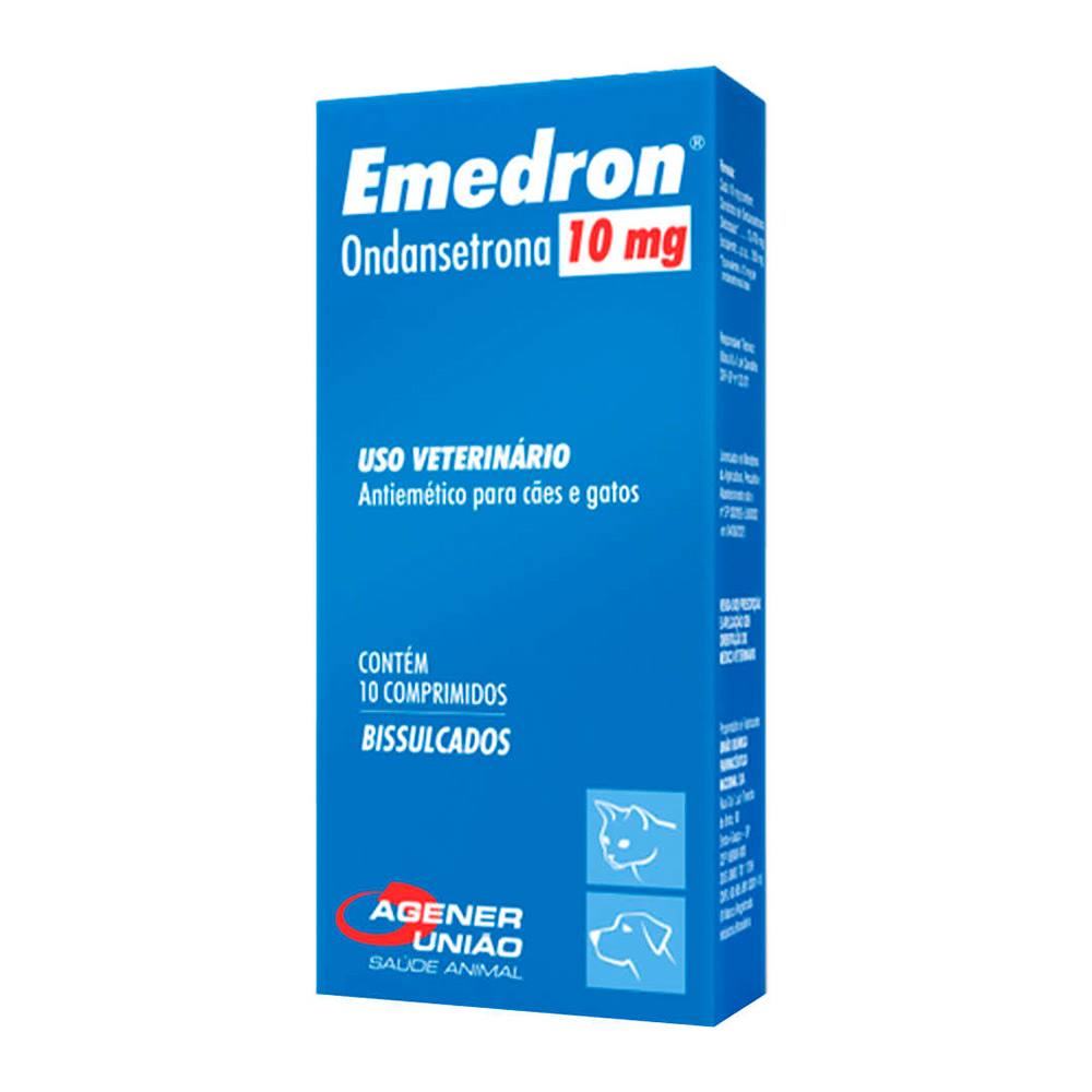 Emedron 10mg Antiemético Para Cães e Gatos Agener União 10 Comprimidos