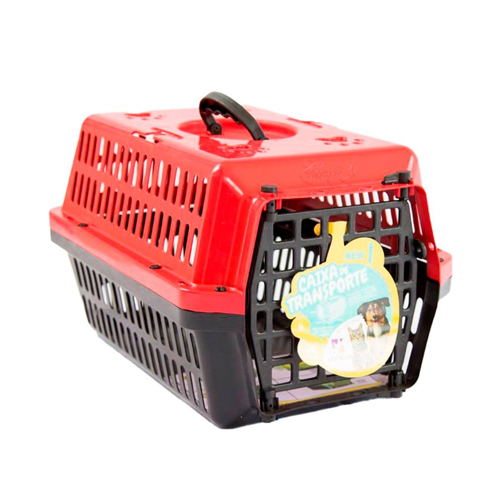 Caixa de Transporte Para Cães e Gatos Alvorada Pet Vermelho Nº3