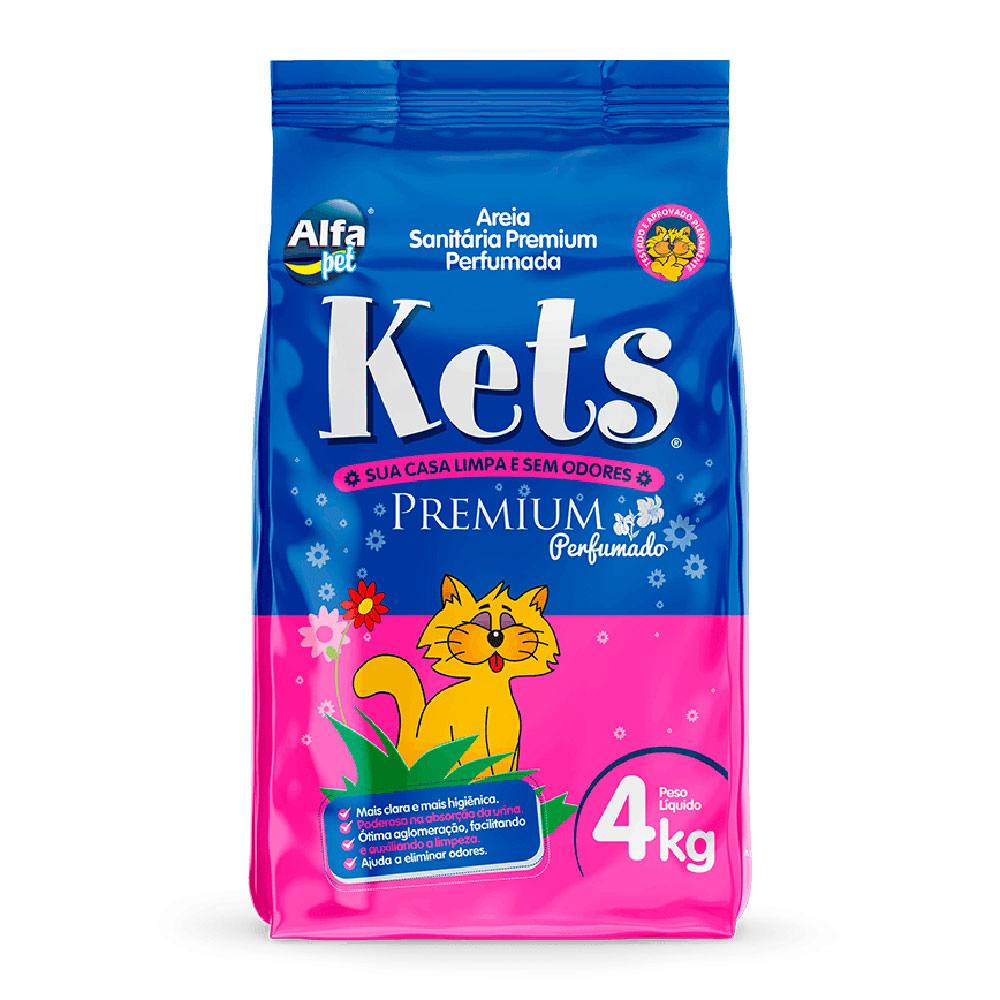 Areia Higiênica Kets Floral Para Gatos 4kg