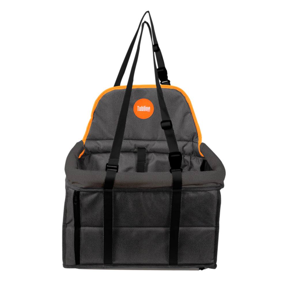Assento Tubline Transpet One Big Para Cães E Gatos Preto e Laranja Até 15kg