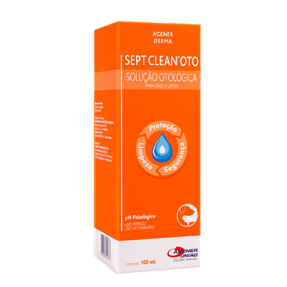 Solução Otológica SeptClean Oto Para Cães e Gatos Agener União 100ml
