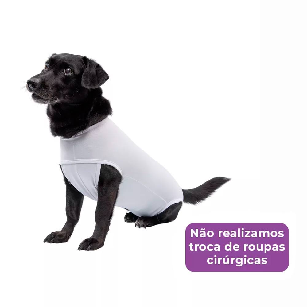 Roupa Pós Cirúrgica Dry Fit Lavipet Branca Tam.04