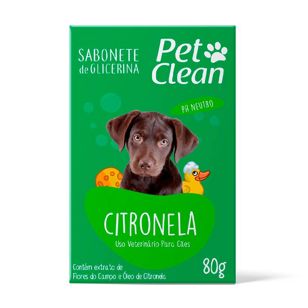 Sabonete Pet Clean Citronela Para Cães e Gatos 80g